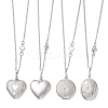 316 Stainless Steel Heart Oval Flat Round Locket Pendant 304 Stainless Steel Twisted Chain Necklaces NJEW-JN05839-2
