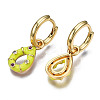Brass Micro Pave Cubic Zirconia Huggie Hoop Earrings EJEW-T014-39G-NF-4