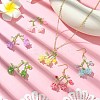 6Pcs 6 Colors Handmade Glass Seed Beaded Lily of The Valley Pendants SEED-CJ0001-25-6