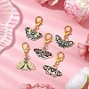 5Pcs 5 Styles Alloy Enamel Pendant Decorations HJEW-JM02336-2