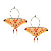 Butterfly Alloy Acrylic Hoop Earrings FS-WG09DCE-04-1