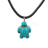 Sea Turtle Synthetic Howlite Pendant Necklaces NJEW-JN05085-1
