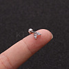 316L Surgical Stainless Steel Micro Pave Clear Cubic Zirconia Flower Cartilage Earrings WG9CD6D-15-1