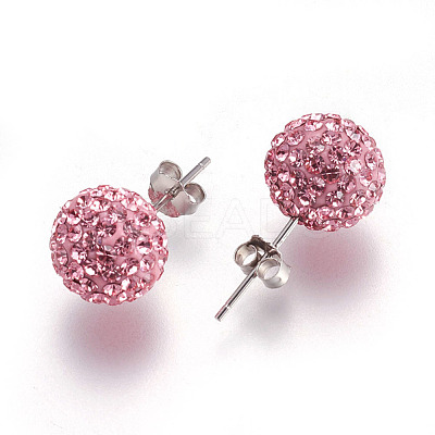 925 Sterling Silver Austrian Crystal Rhinestone Ear Stud Q286G111-1