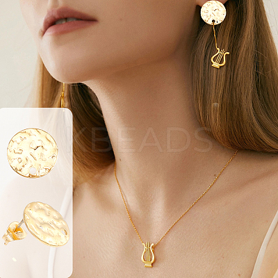24Pcs 12 Style 304 & 201 Stainless Steel Stud Earring Findings STAS-CA0001-87-1