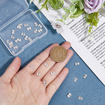 30Pcs 925 Sterling Silver Bead Tips STER-DC0001-19-1