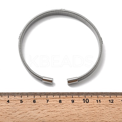 304 Stainless Steel Flat Snake Chains Cuff Bangles for Women BJEW-A067-01P-1