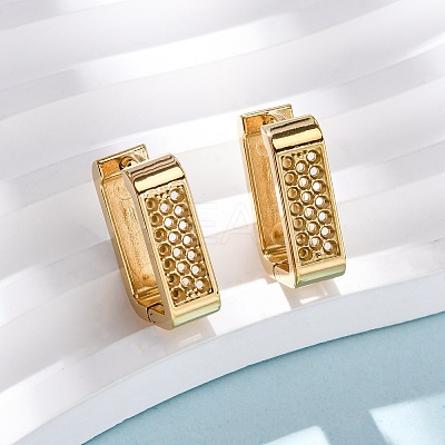 304 Stainless Steel Rectangle Hoop Earrings EJEW-D331-15G-1