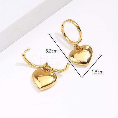 Heart Pendant Stainless Steel Hoop Earrings RM4785-1