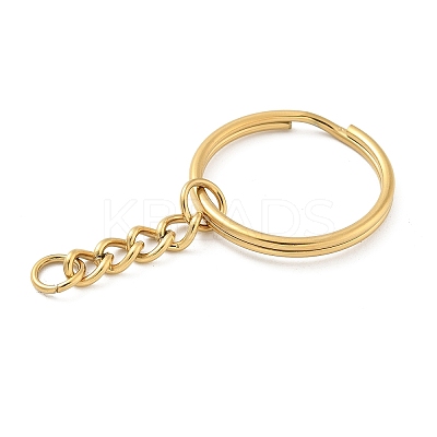 Ion Plating(IP) 304 Stainless Steel Split Key Rings LS-KEYC-M035-01G-1