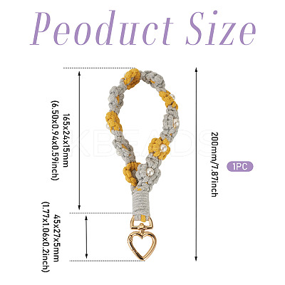 Cotton Braided Flower Pendant Decorations AJEW-TAC0030-032G-12-1