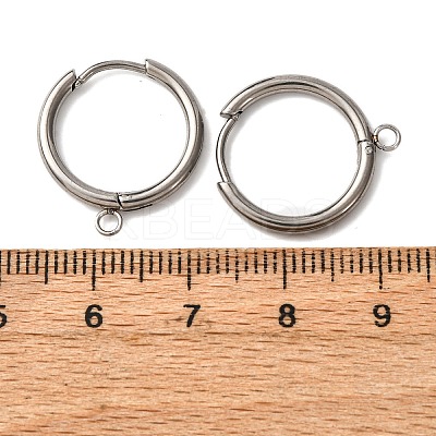 201 Stainless Steel Hoop Earring Findings STAS-D379-05B-P-1