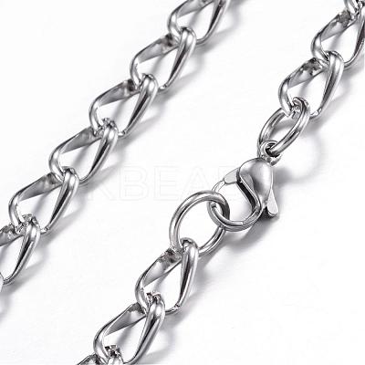 Tarnish Resistant 304 Stainless Steel Curb Chain Bracelets BJEW-P064-28P-1