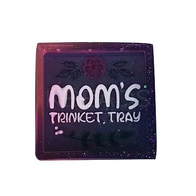 Square Mother's Day Word MOM DIY Tray Silicone Molds DIY-G112-02C-1