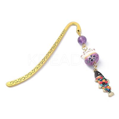 Japanese Style Maneki-neko Bookmark AJEW-JK00260-1
