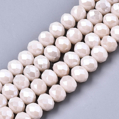 Electroplate Glass Beads Strands EGLA-A034-P4mm-A19-1