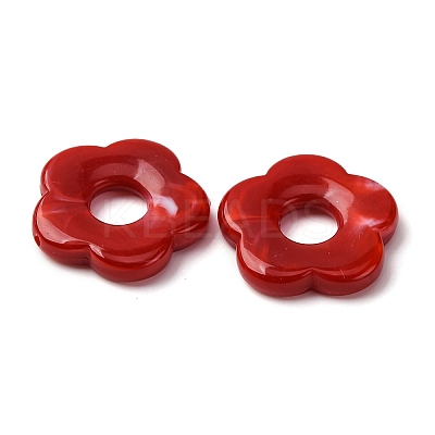 1Pair Opaque Resin Beads RESI-H034-18-1