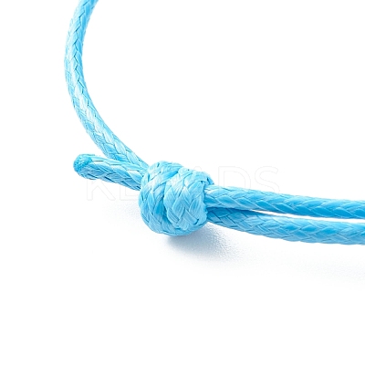 Cat Eye Rondelle Beaded Cord Bracelet BJEW-JB07852-1