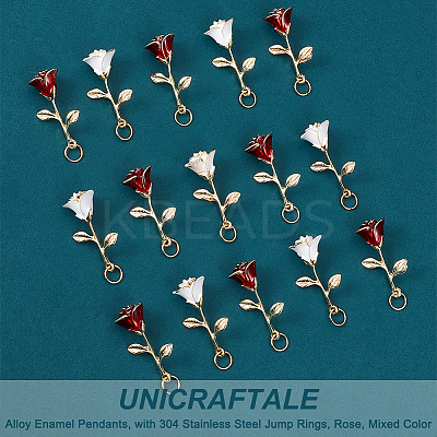 20Pcs 2 Colors Alloy Enamel Pendants ENAM-UN0001-01-1