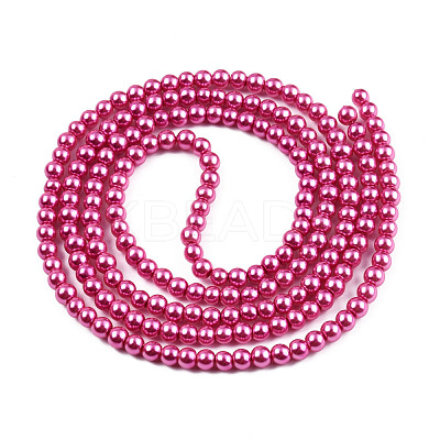 Baking Paint Pearlized Glass Pearl Round Bead Strands HY-Q003-10mm-10-1