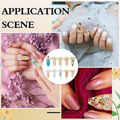 10Pcs 10 Styles Alloy Women Fingernail Rings MRMJ-ME0001-22-1