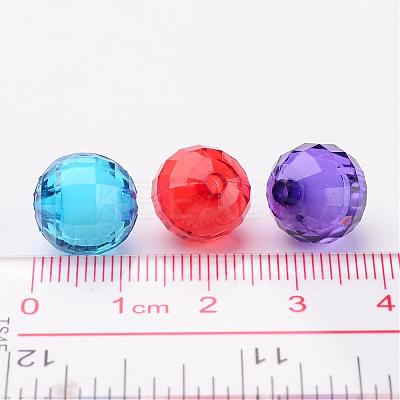 Mixed Color Transparent Acrylic Faceted Round Beads X-TACR-S086-12mm-M-1