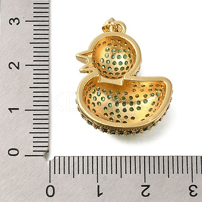 Rack Plating Brass Micro Pave Cubic Zirconia Pendants ZIRC-F142-01G-02-1