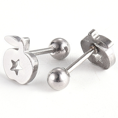 Tarnish Resistant 201 Stainless Steel Barbell Cartilage Earrings EJEW-R147-23-1