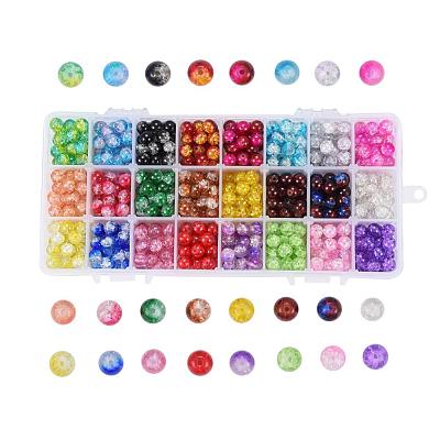 Baking Paint Crackle Glass Beads CCG-X0011-02-8mm-1