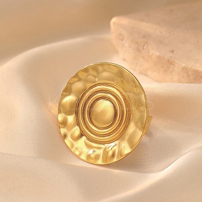 304 Stainless Steel Adjustable Cuff Rings for Women LS-RJEW-F187-01G-1