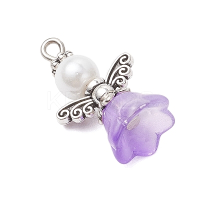 Glass Pearl Pendants PALLOY-JF03655-02-1