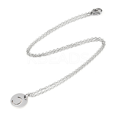 Non-Tarnish 201 Stainless Steel Initial Pendants Necklaces LS-NJEW-S069-TN507-C-1