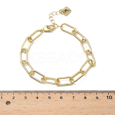 Brass Paperclip Chain Bracelets BJEW-C138-01G-1