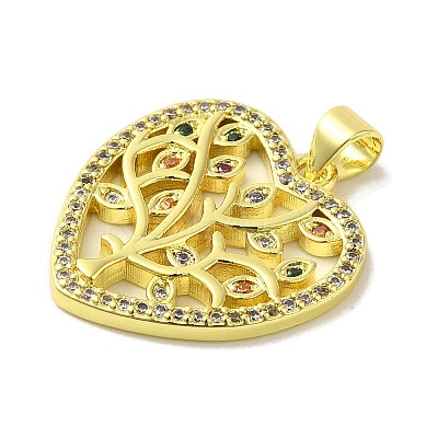 Brass Micro Pave Cubic Zirconia Pendants KK-Z042-21G-02-1
