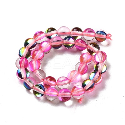 Synthetic Moonstone Beads Strands G-P528-J01-10-1