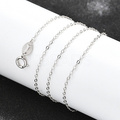 Anti-Tarnish Rhodium Plated Sterling Silver Necklaces X-STER-M034-32B-1