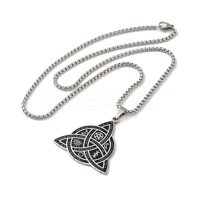 201 Stainless Steel Pendant Necklaces NJEW-K253-09P-1-1