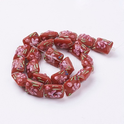 Handmade Bumpy Lampwork Beads Strands LAMP-K027-07-1