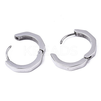 Non-Tarnish 304 Stainless Steel Huggie Hoop Earrings STAS-R115-22P-1