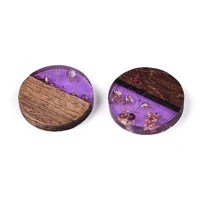 Resin & Walnut Wood Pendants RESI-T057-39C-1