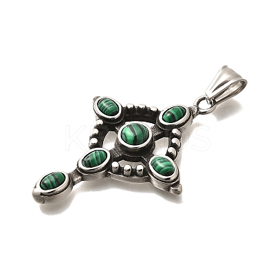 Dyed Synthetic Malachite Pendants STAS-R140-05AS-02-1