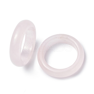 Natural Rose Quartz Plain Band Ring RJEW-P044-01A-03-1