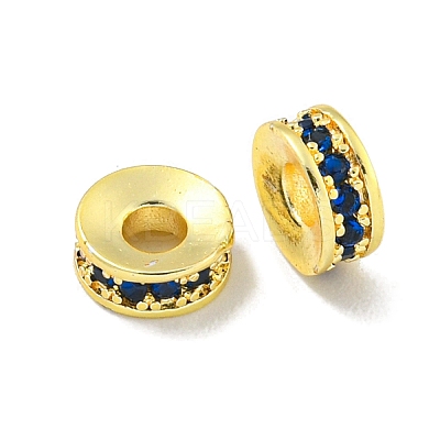 Brass Cubic Zirconia Spacer Beads KK-L215-004B-G02-1