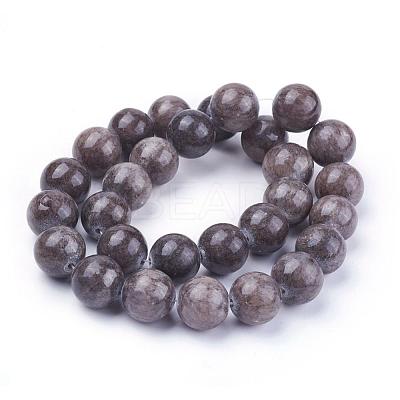Natural Yellow Jade Beads Strands G-G598-14mm-YXS-1