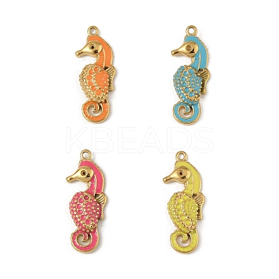 304 Stainless Steel Enamel Pendants STAS-P396-21G-M-1