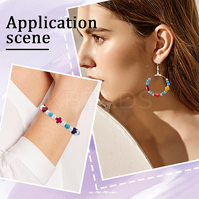 5 Strands Greek Cross Synthetic Turquoise Bead Strands TURQ-SC0001-14-1