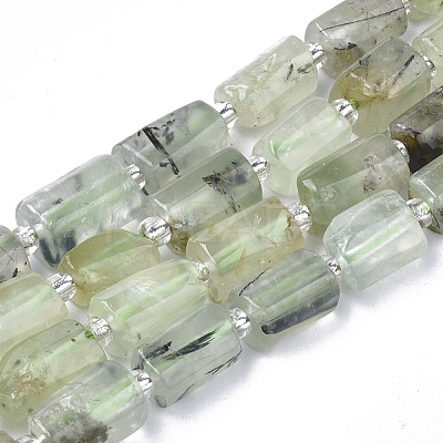 Natural Prehnite Beads Strands X-G-S345-8x11-007-1