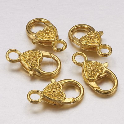 Tibetan Style Heart Lobster Claw Clasps X-K08Y0012-1