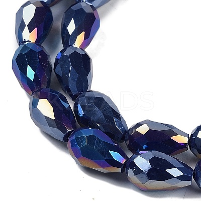 Opaque Solid Color Electroplate Glass Beads Strands EGLA-N013-P4mm-B03-1