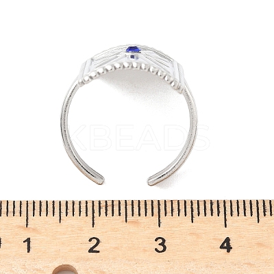 304 Stainless Steel Rhinestone Cuff Rings RJEW-S626-09P-1